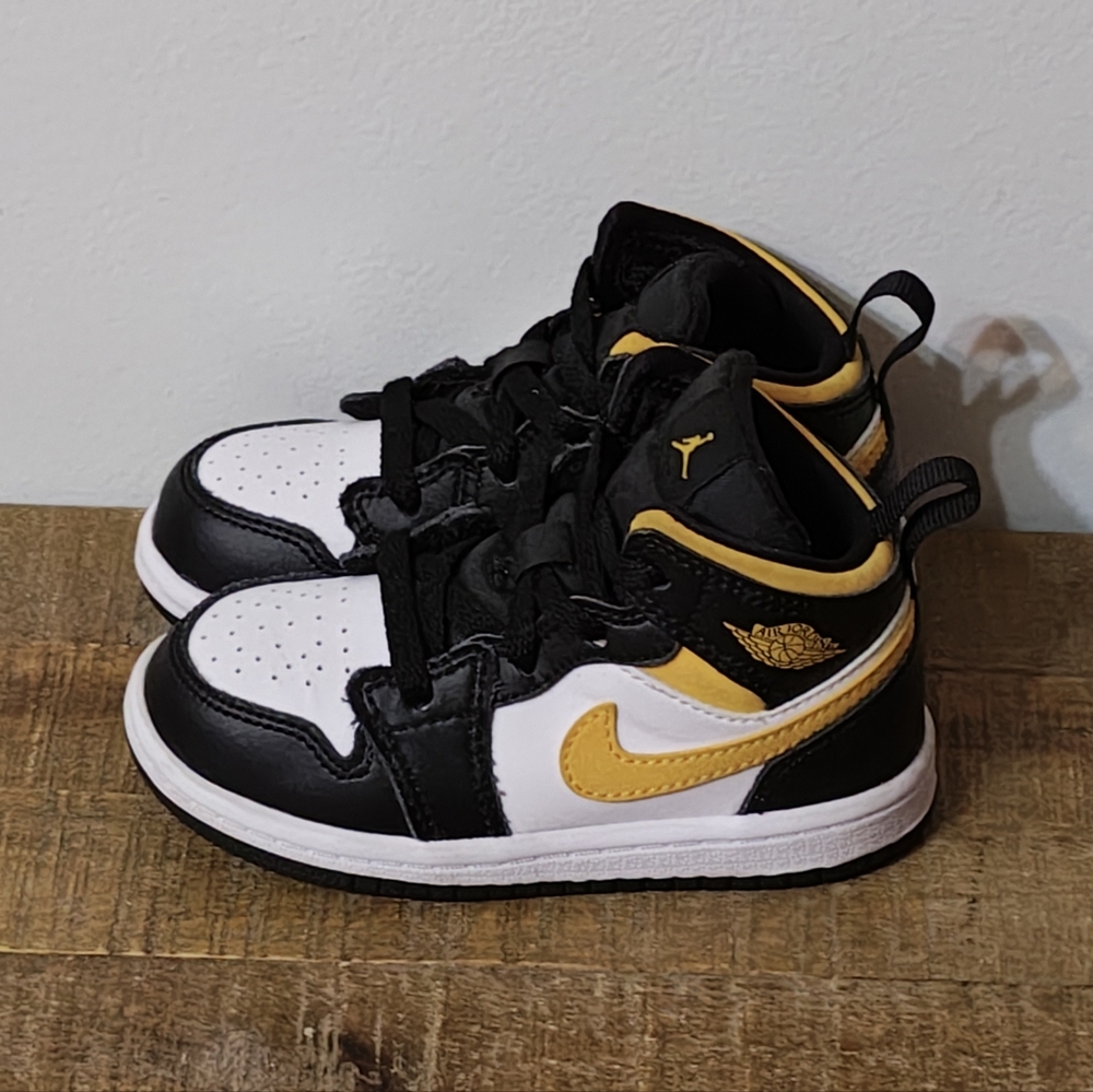 Jordan 1 Mid 'White Pollen Black' (TD) Toddler Size 7C